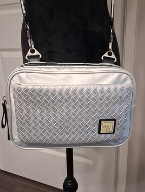 IHKWIP Woven Front Flap & Front Pocket Wide Strap Crossbody Bag